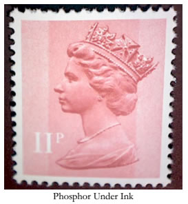 Machin 11p Phosphor Under Ink