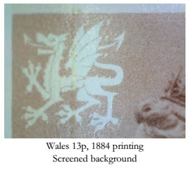 Wales13p 1884 Printing