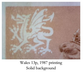 Wales 13p 1987 Printing